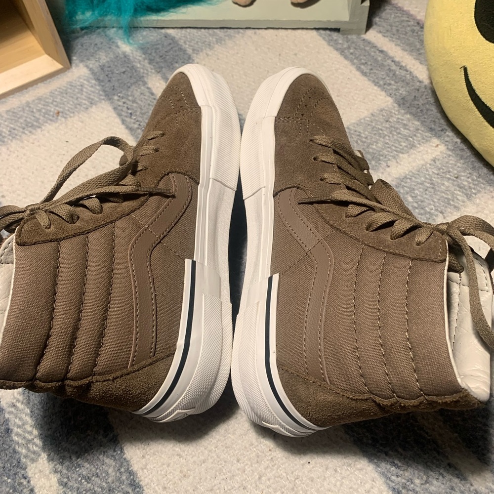 Women’s Size 7.5 VANS Sk8-Hi Shoes Suede & Canvas Rich Mocha Brown Lite Wear